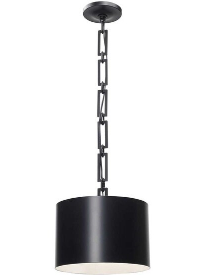 Alston 1 Light Mini Chandelier in Matte Black and White.